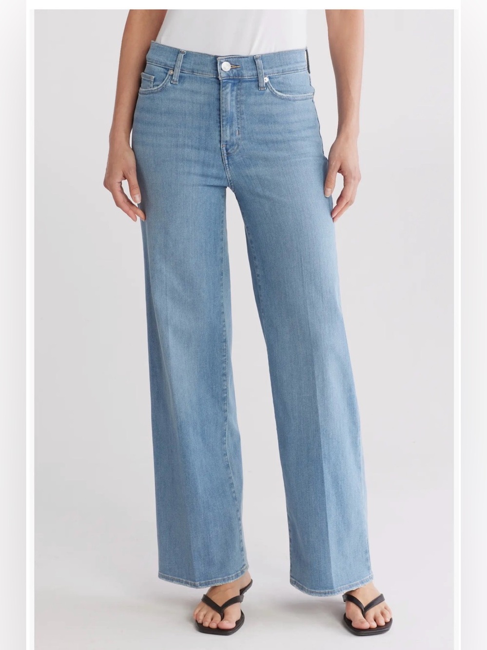 Frame Le Slim Palazzo Light Blue High-Rise Wide-Leg Jeans